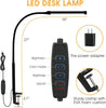 Voncerus LED Desk Lamp with Clamp, Eye-Caring Clip on Lights for Home Office, 3 Modes 10 Brightness, Long Flexible Goose-Neck, Metal, Swing Arm Architect Task Table Lamps with USB Adapter, Black