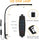 Voncerus LED Desk Lamp with Clamp, Eye-Caring Clip on Lights for Home Office, 3 Modes 10 Brightness, Long Flexible Goose-Neck, Metal, Swing Arm Architect Task Table Lamps with USB Adapter, Black