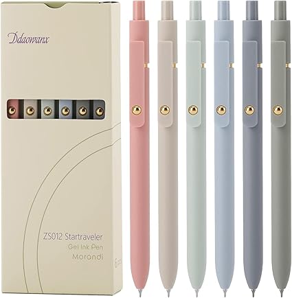 Ddaowanx Gel Pens, 12 Pcs 0.5mm Quick Dry Black Ink Pens Fine Point Smooth Writing Pens, Cute Office School Supplies Gifts for Women (12 Pcs Vintage+Morandi-Black Ink)