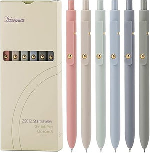 Ddaowanx Gel Pens, 12 Pcs 0.5mm Quick Dry Black Ink Pens Fine Point Smooth Writing Pens, Cute Office School Supplies Gifts for Women (12 Pcs Vintage+Morandi-Black Ink)