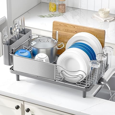 Seropy Roll Up Dish Drying Rack, Over the Sink Dish Drying Rack Kitchen Rolling Dish Drainer, Foldable Sink Rack Mat Stainless Steel Wire Dish Drying Rack for Kitchen Sink Counter Storage 17.5x11.8