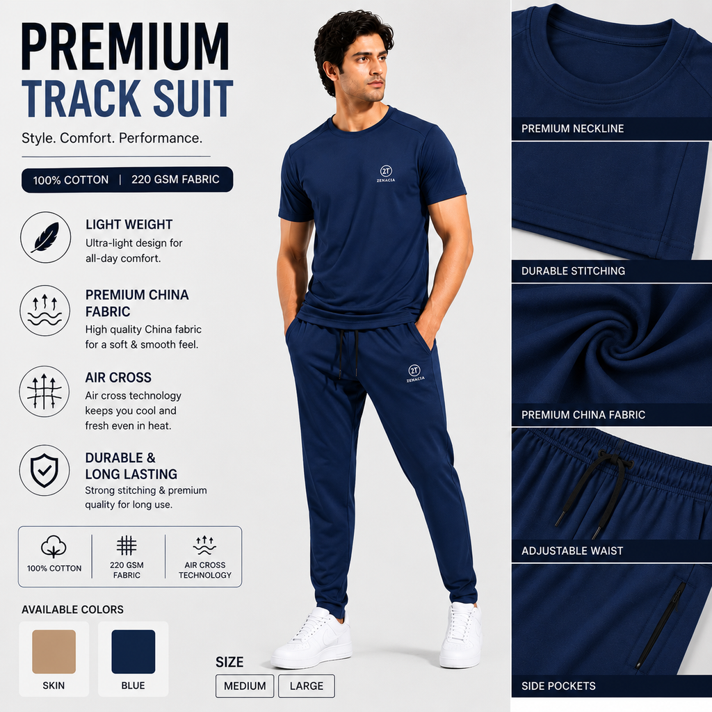 Premium Men's Track Suit – Lightweight & Comfortable | Alvix Mart
