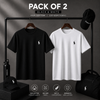 Premium Pack of 2 Cotton T-Shirts – Black & White | Alvix Mart