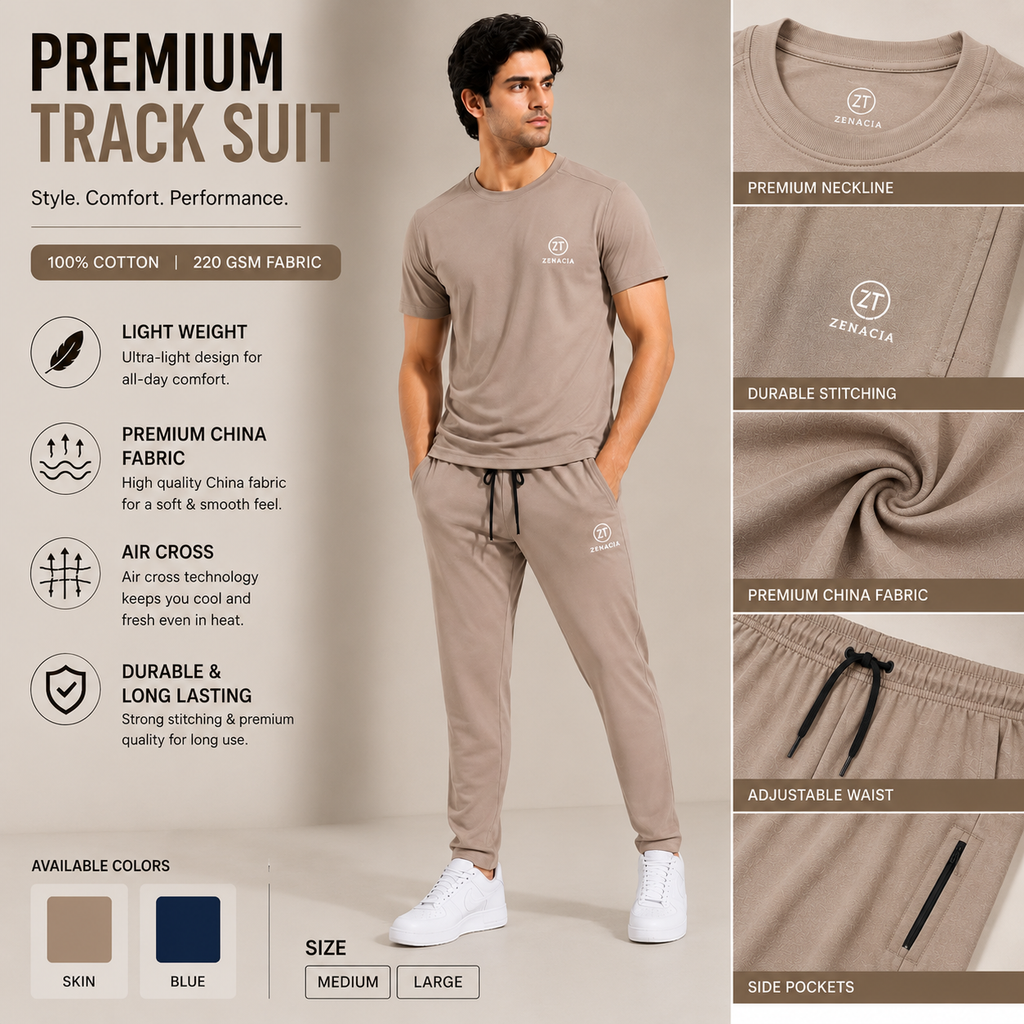 Premium Men's Track Suit – Lightweight & Comfortable | Alvix Mart