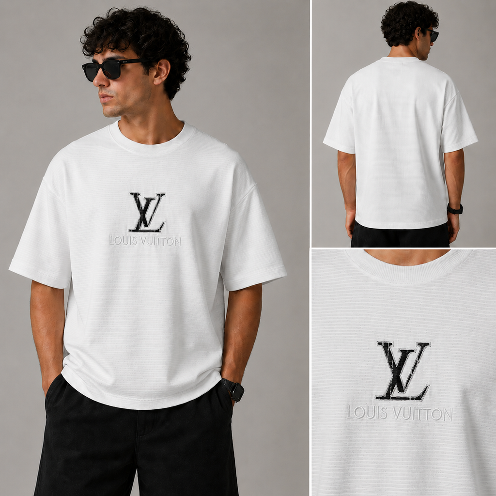White Drop Shoulder Ribbed T-Shirt for Men – Premium Everyday Wear | Alvix Mart