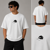 White Drop Shoulder Ribbed T-Shirt for Men – Oversized Streetwear Tee | Alvix Mart