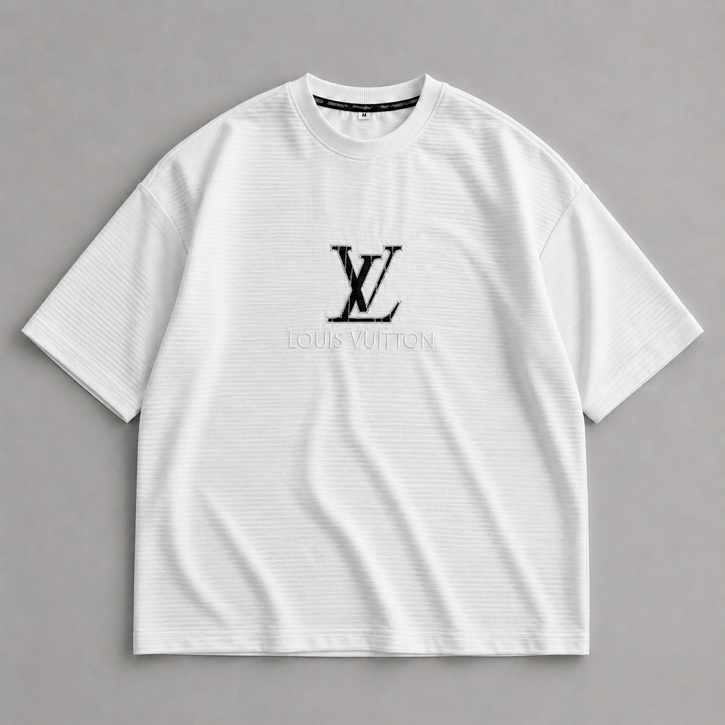 White Drop Shoulder Ribbed T-Shirt for Men – Premium Everyday Wear | Alvix Mart